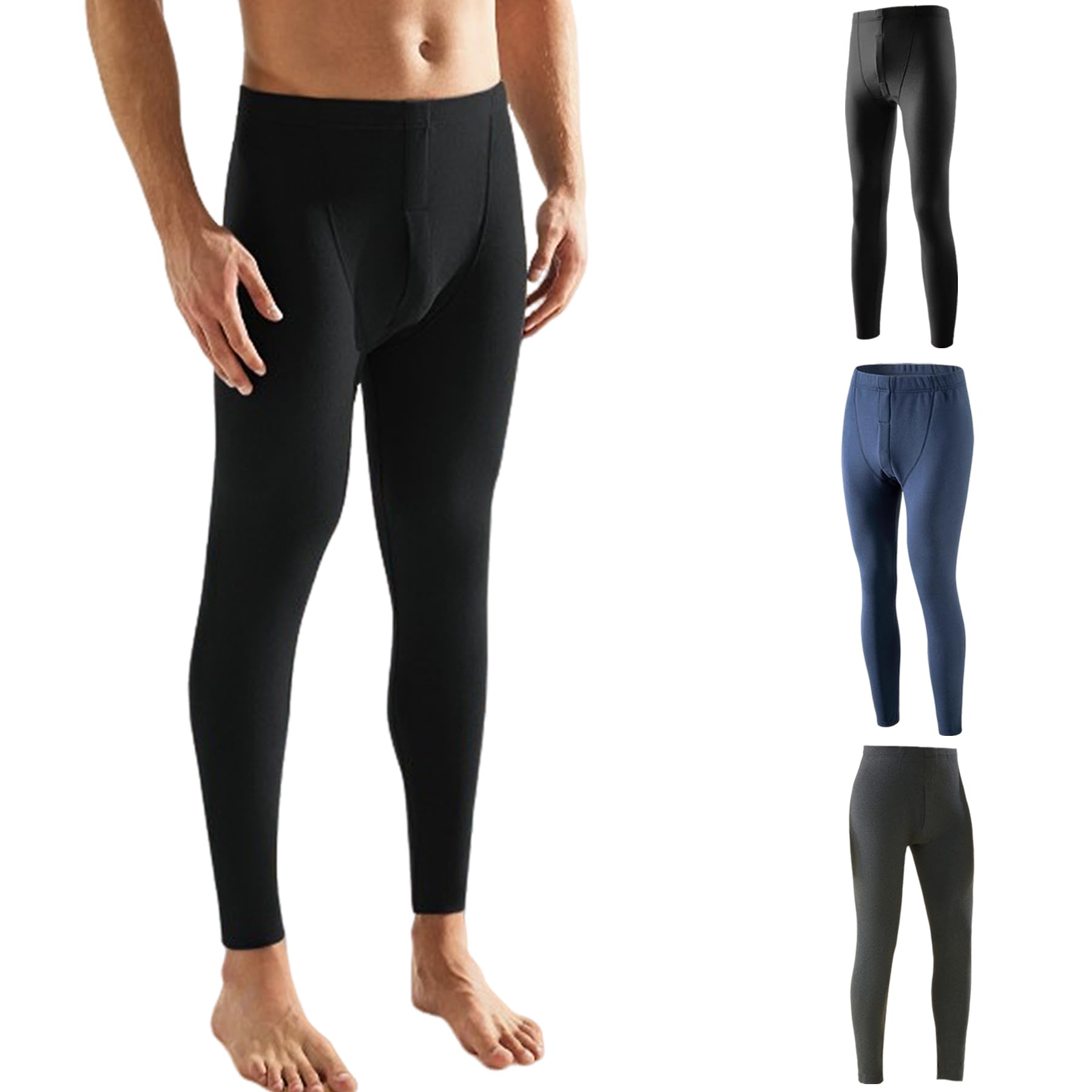 【送料無料】[HISITOSA] あったかインナー メンズ ズボン下 3/5枚組 前開き ステテコ ロングパンツ 厚手 保温 防寒 肌着 メンズ 冬服 色：3枚組-ミックスカラー、サイズ：3XL