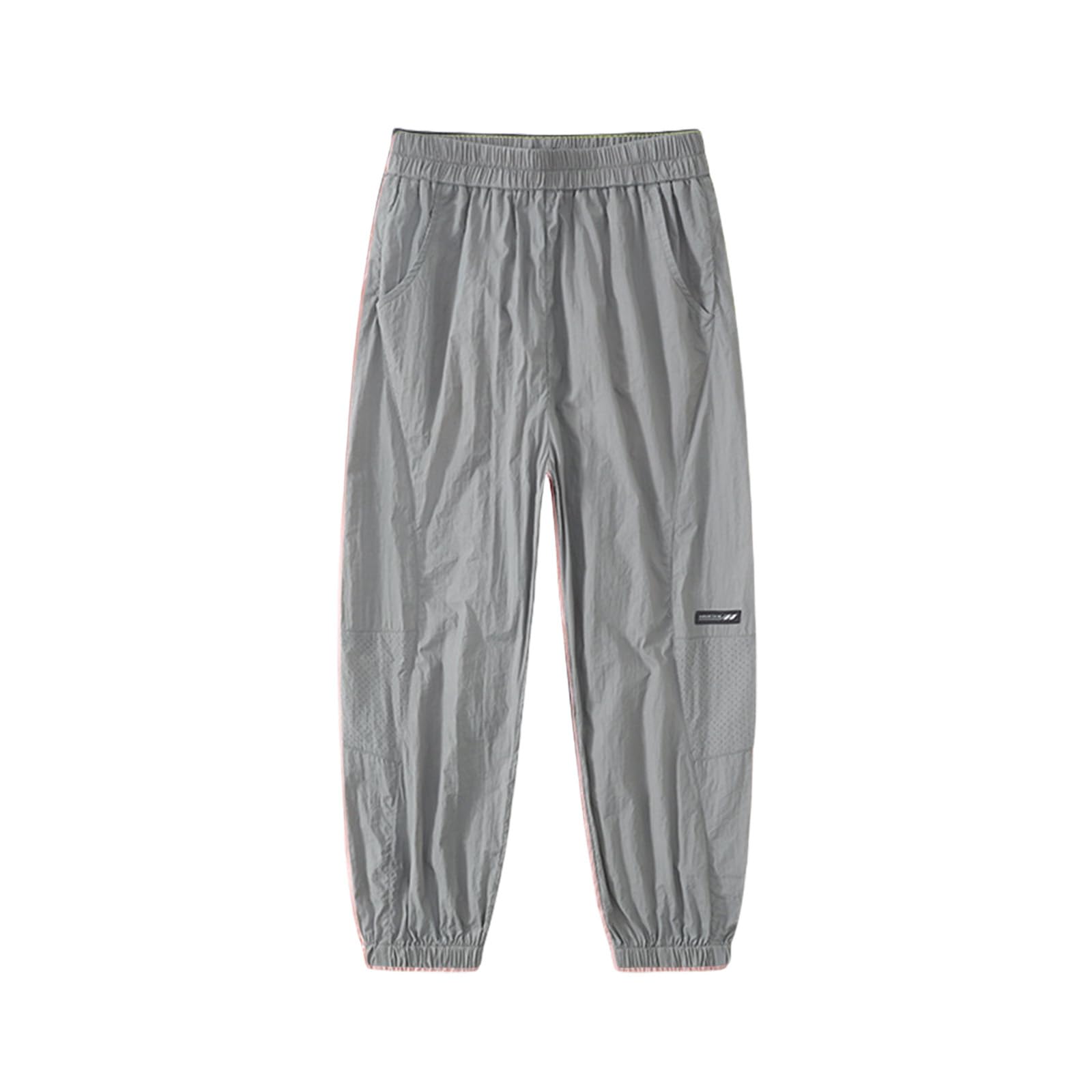 【送料無料】[KISBINI] キッズ ロングパンツ 長ズボン 男の子 女の子 ナイロンパンツ 薄手 軽量 速乾 涼しい ひんやり 夏服 UVカット ジュニア 通気 子供服 接触 冷感 無地 防虫 冷房対策 クールマックス 110-160 色：グレー、サイズ：150