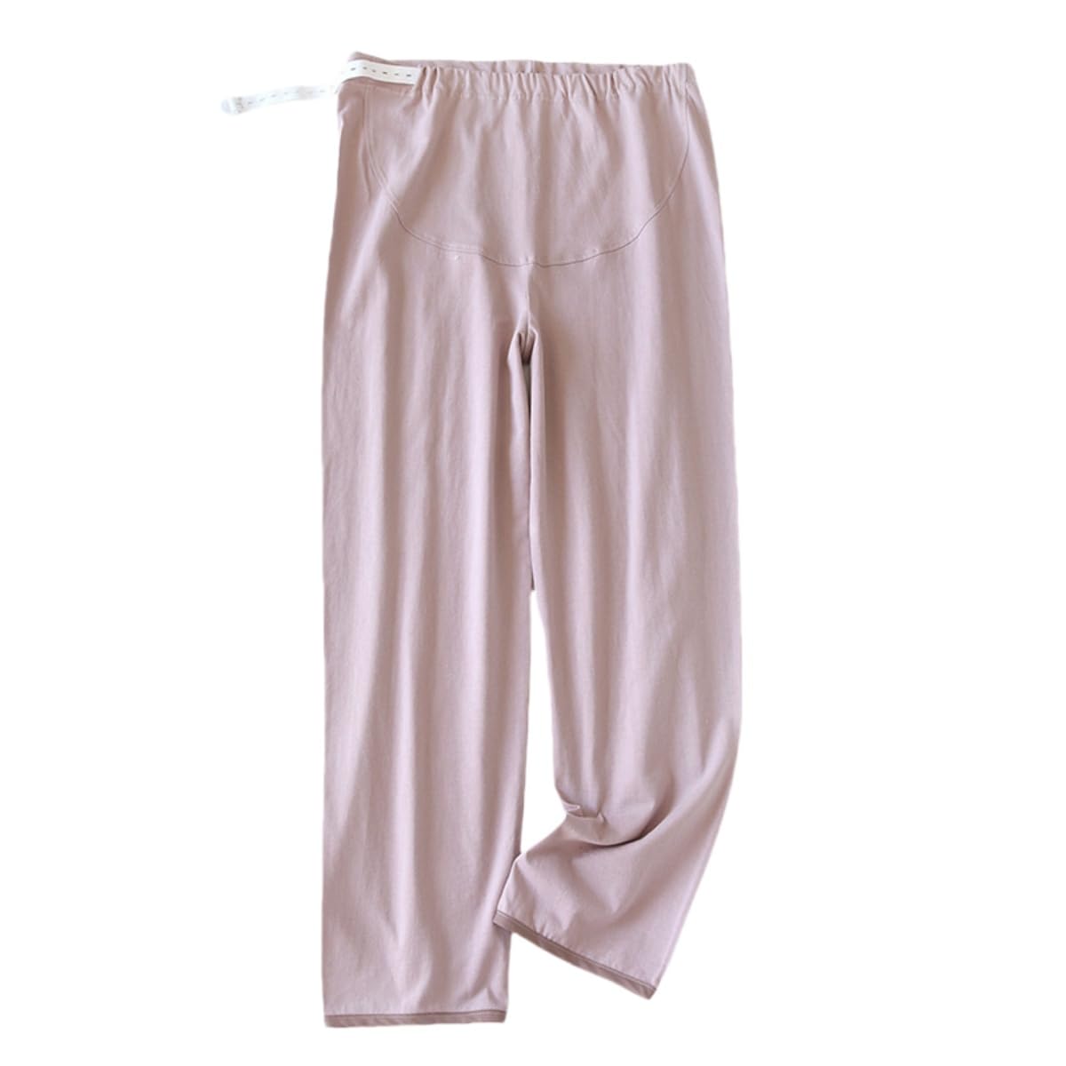 【送料無料】[KARZUKI] マタニティ パジャマパンツ ロング ルームウェア 春夏秋 妊娠ボトムス 薄手 動きやすい モーダル 無地 ハイウエスト マタニティショーツ シンプル アジャスター調整 色：ダークピンク（綿柄）、サイズ：M