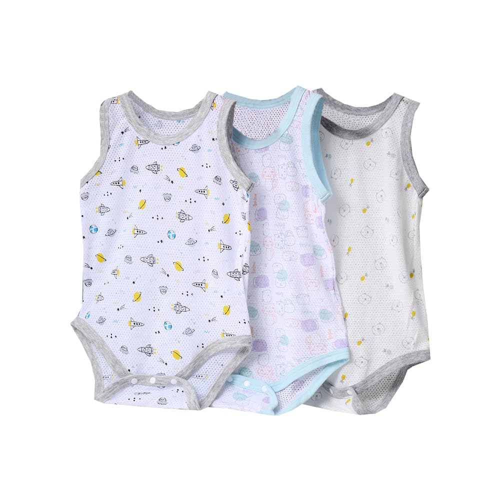 【送料無料】Baby Koiベビー服 三枚組 キャミソール ロンパース 肌着 夏 カバーオール ボディシャツ男..