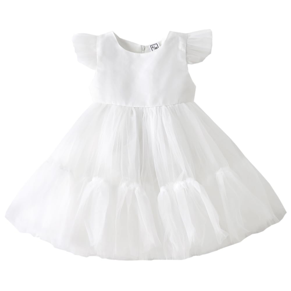 【送料無料】[Baby Nest] ワンピース 女の子 セレモニー服 子供 チュールスカート ベビー服 レースドレ..