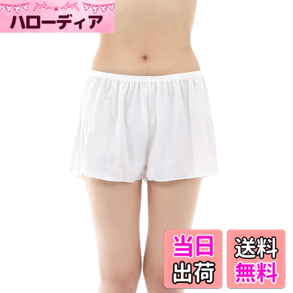 【送料無料】[Liapom] ペチパンツ ペティキュロ 無地 ペチコート インナーパンツ タップパンツ 透けない 透け防止 レディース 色：ホワイト、サイズ：L-LL