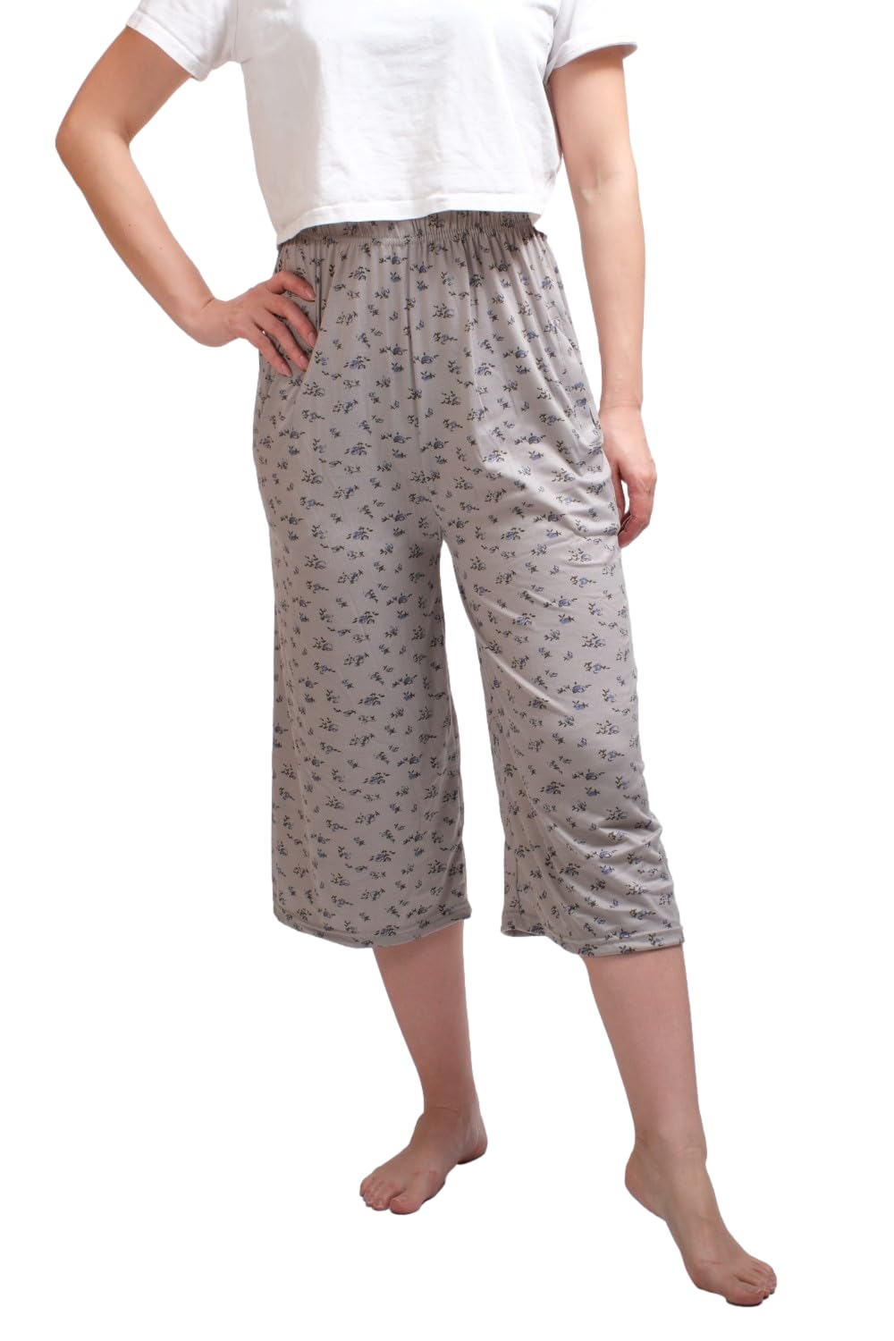 【送料無料】[Liapom] カプリパンツ レディース ルームウェア ワイドパンツ 部屋着 リラックス パンツ ..