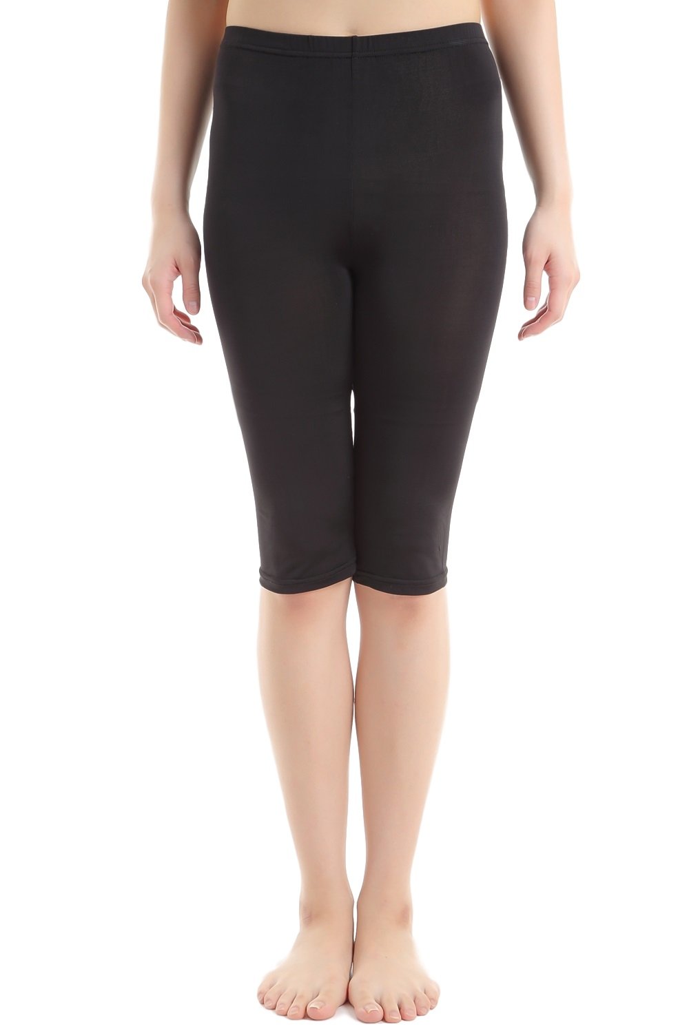 【送料無料】[Liapom] 涼感 UV加工 レギンス 接触冷感 吸水速乾 サラサラ快適 夏用 スパッツ レディース 色：f【5分丈 LL-3L】、サイズ：Free Size