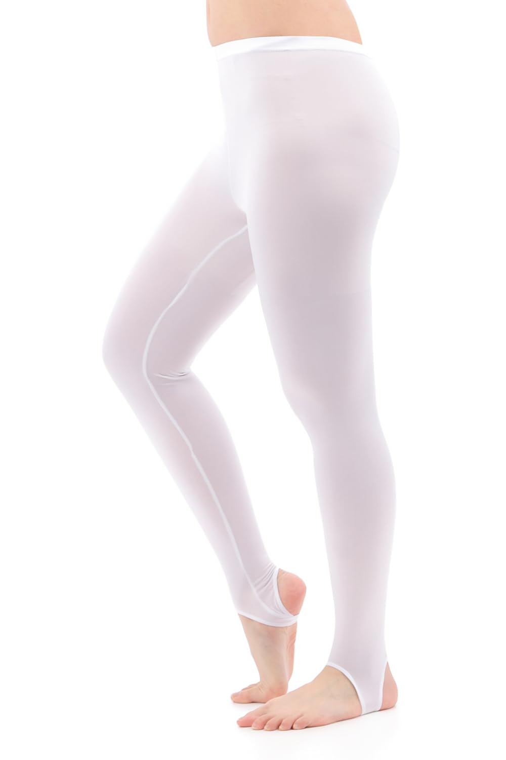 【送料無料】[Liapom] トレンカ 涼感 UV加工 レギンス 接触冷感 吸水速乾 スパッツ ひんやり 涼しい クール タイツ レディース 色：ホワイト、サイズ：L-LL