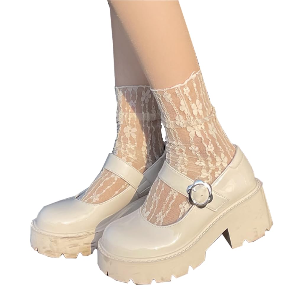 【送料無料】[Ekieta] 靴下 レディース 夏用 レースソックス 靴下 レディース 可愛い 透明なレースソッ..