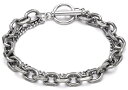 【送料無料】GEJ-Tech チェーン ブレスレット メンズ/レディース ステンレス シルバー ダブルチェーン 色:アンティークシルバー、サイズ:17cm