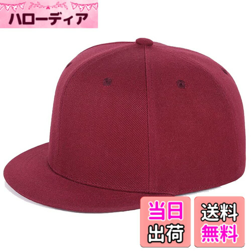 【送料無料】[Laquest] （ラクエスト） 平つば 短つば カラーキャップ シンプル ベースボールキャップ メンズ／レディース 色：ワインレッド、サイズ：M