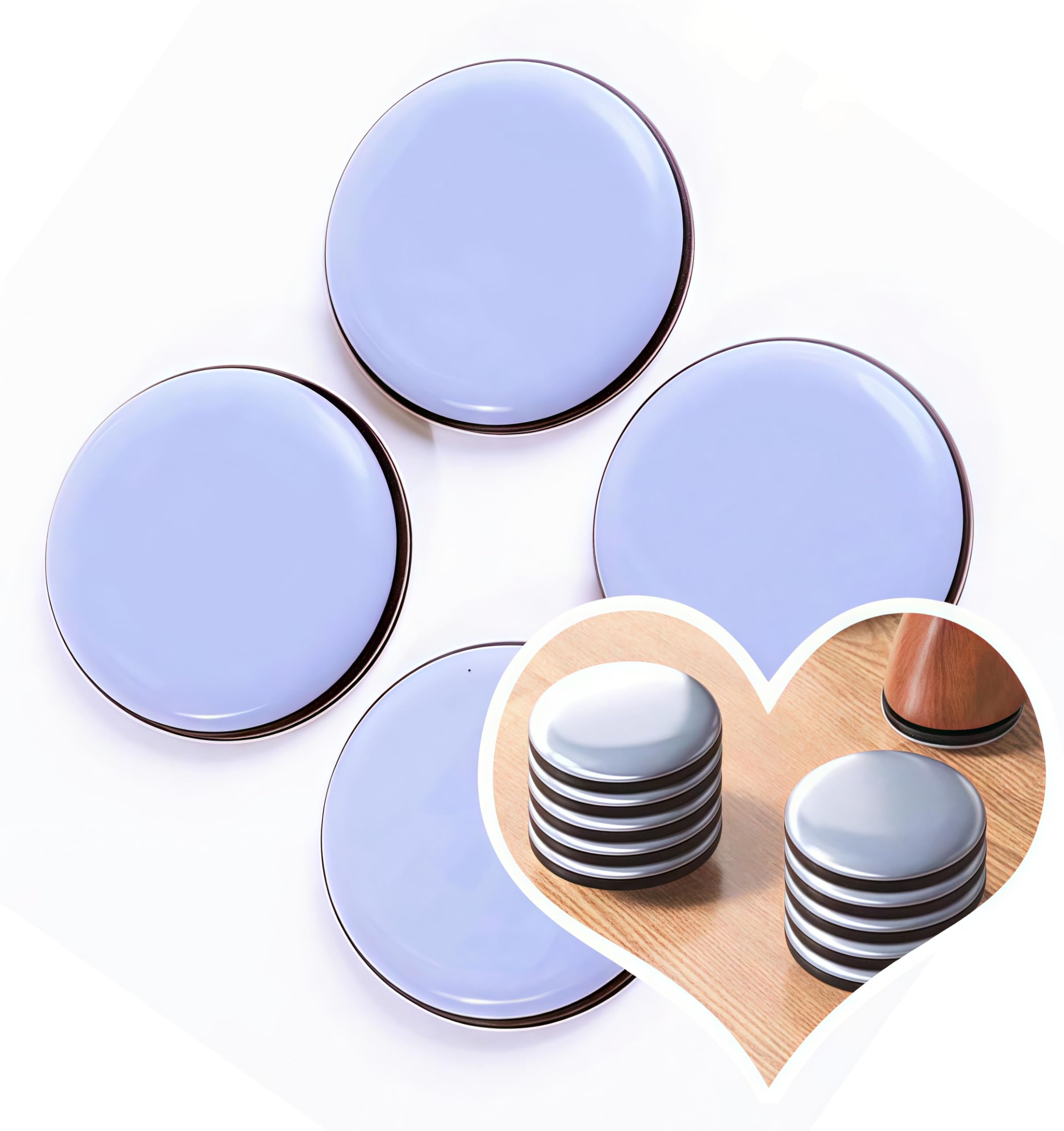 【送料無料】Secchuu 家具スライダー 家具パッド 傷防止 防音 丸型 粘着 楽に移動できる 色：ベージュ、サイズ：50mm