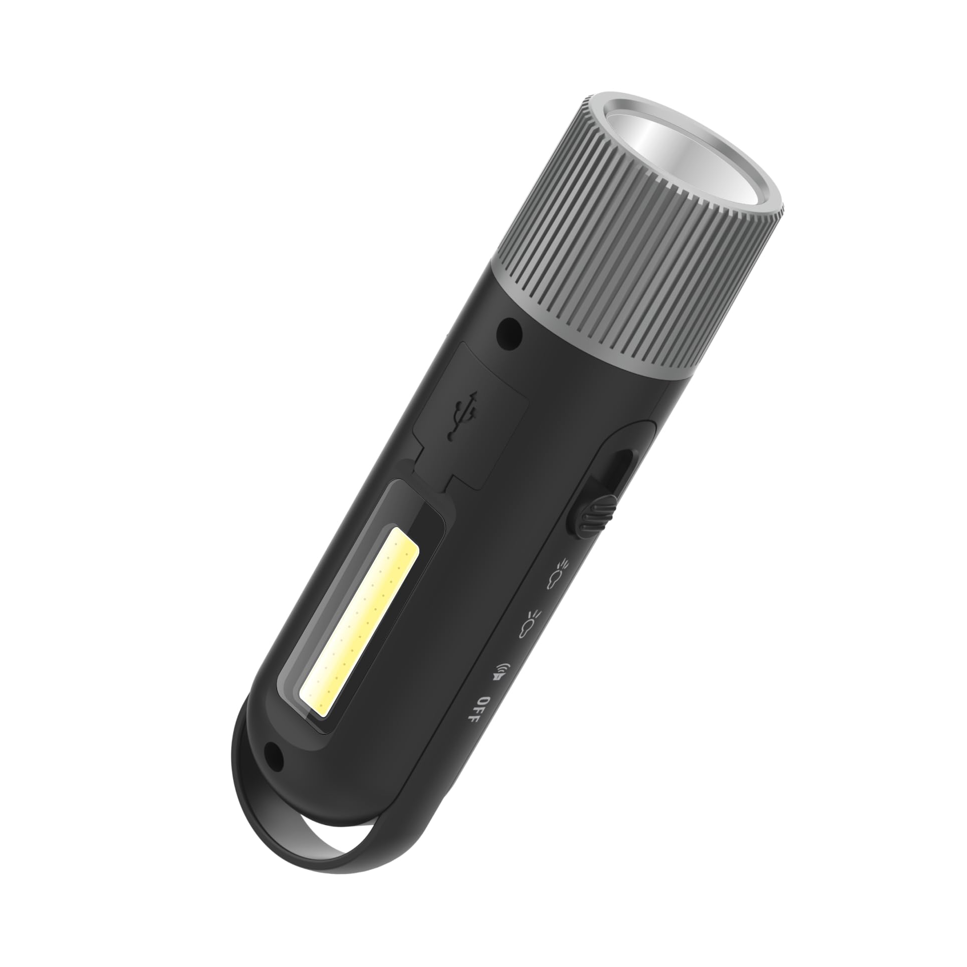 【送料無料】電子ホイッスル充電式4パワーインジケータ高ピッチ大音量コブハイライトイルミネーション1000mahバッテリー4レベルボリュームipx4防水音と光アラームK2 色：ブラック、サイズ：small