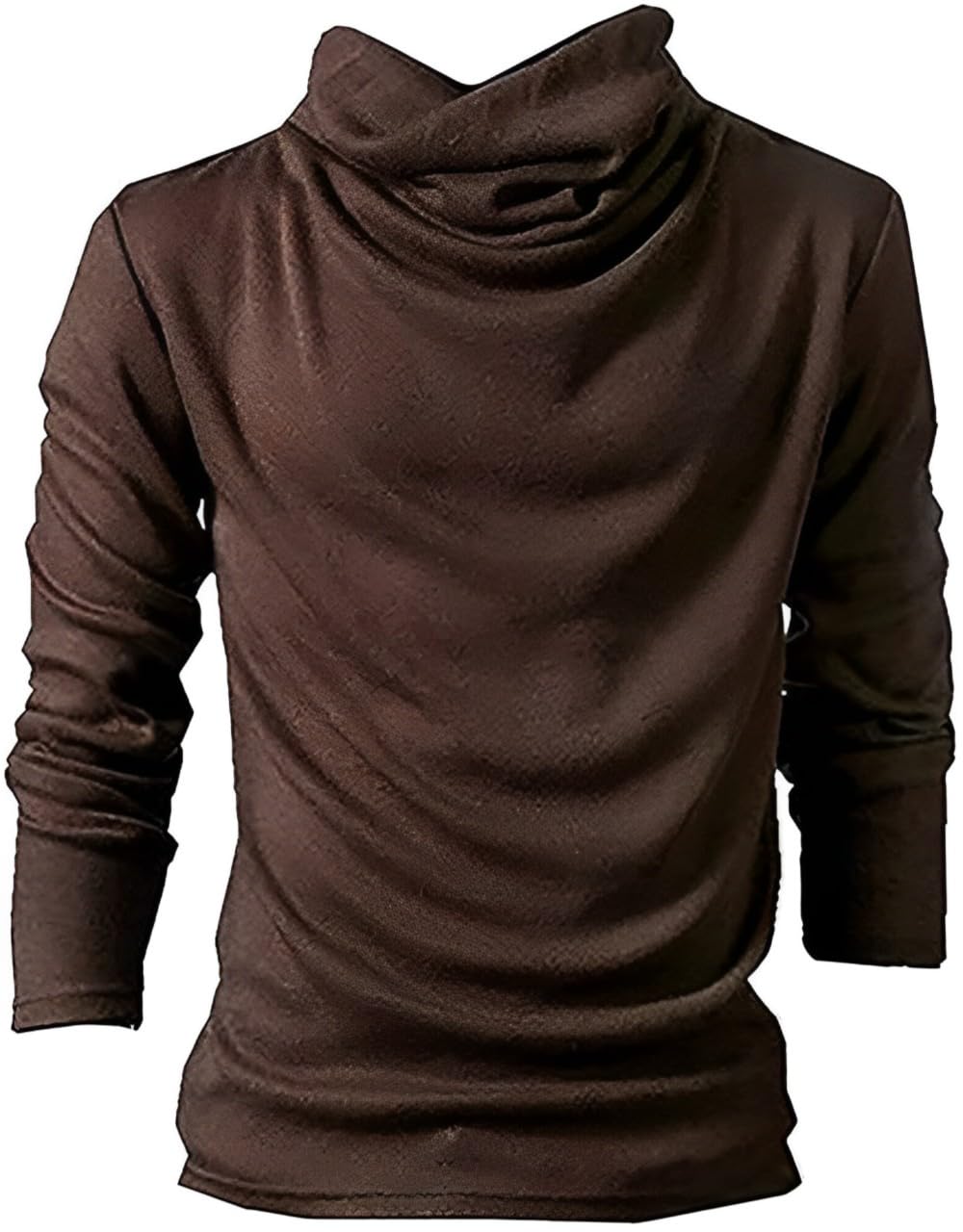 【送料無料】[aspersio] [アスペルシオ] モックネック インナー シャツ 無地 カットソー メンズ 色：モカ、サイズ：XL