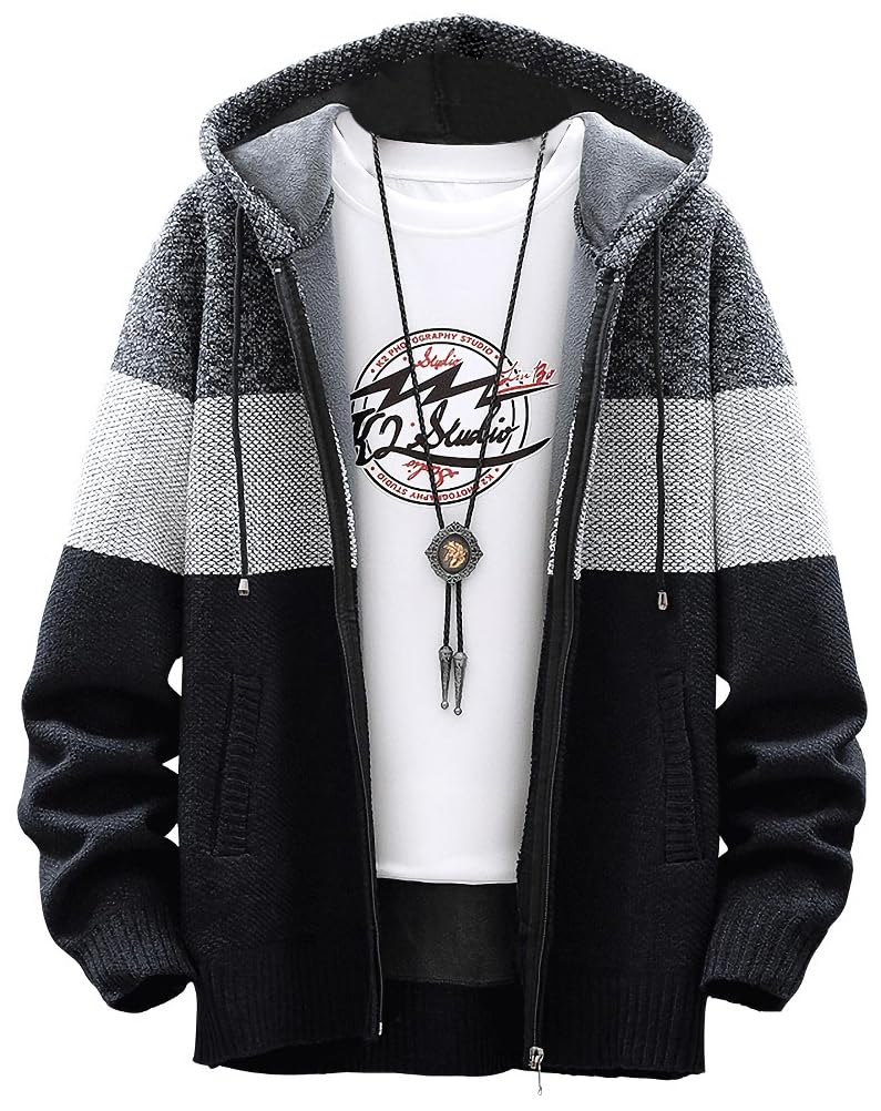 【送料無料】[aspersio] [アスペルシオ] 長袖 ストリート 裏起毛 ジップアップ ニットパーカー メンズ ..