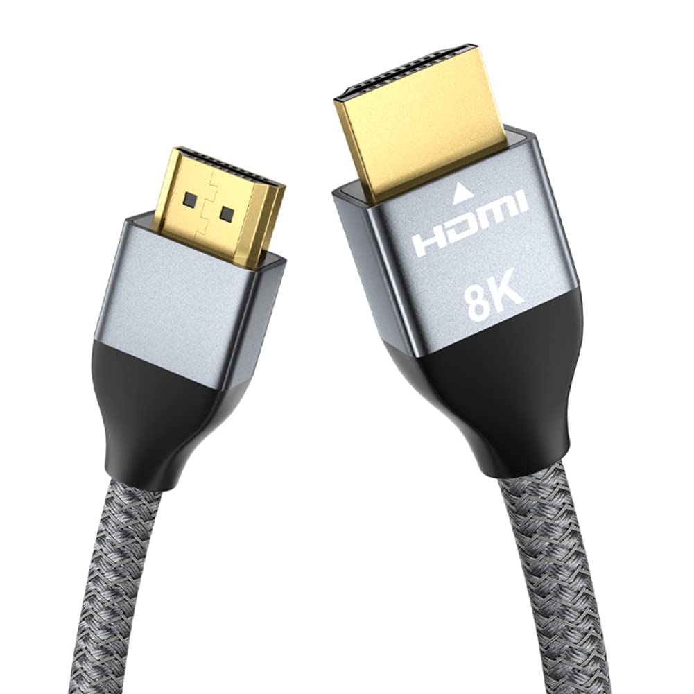【送料無料】LEIZHAN HDMI ケーブル2M/3M【4K/8K対応/スリム端子】プレミアムHDMI2.0/2.1規格ナイロンメッシュケーブル アルミコネクタ 18gbps 4K60Hz/HDR/3D/イーサネット対応 テレビ PS5/PS4/3 Xbox Nintendo Switch Apple TV Fire TVなど適用 色：灰色