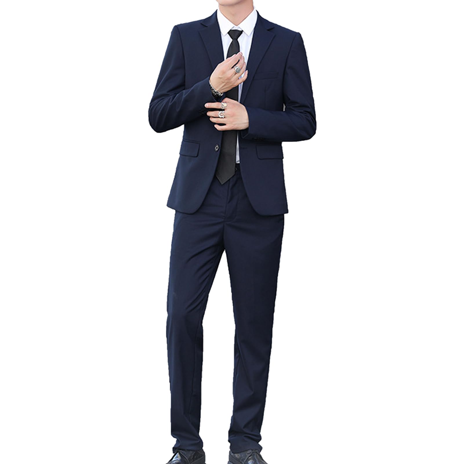 【送料無料】[Kira Sutsu]スーツ メンズ 2点セット 上下セット ジャケット スラックス 無地 2つボタン ..