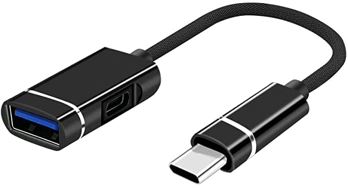 【送料無料】LEIZHAN Type C to USB3.0 変換アダプター 高耐久ナイロン編組 2in1 OTGケーブル 二つポート付き 転換中に充電可能 多機能変換アダプタ 高速データ転送同期 MacBook 2019 2018 2017/Sumsang Note 8/ Pixel XL/Pixel XL 2 / Galaxy S9/S9/Androidなどに対応