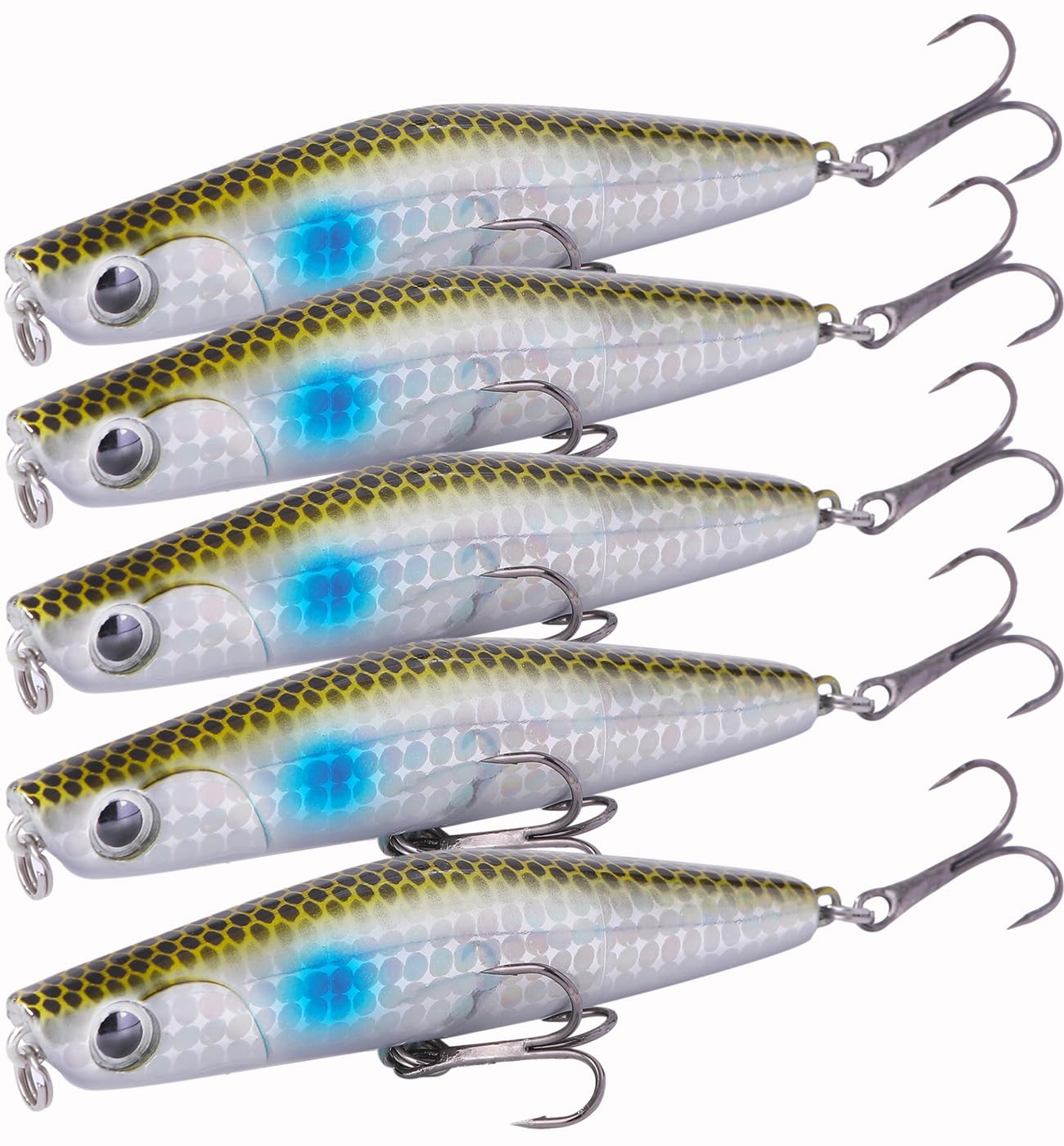 【送料無料】CONTYU シーバス ルアーセット シンキングペンシル 80mm 17.5g シンペン スモールルアー ヒラメ 青物 色：ボラ(5個セット)、サイズ：80mm / 17.5g