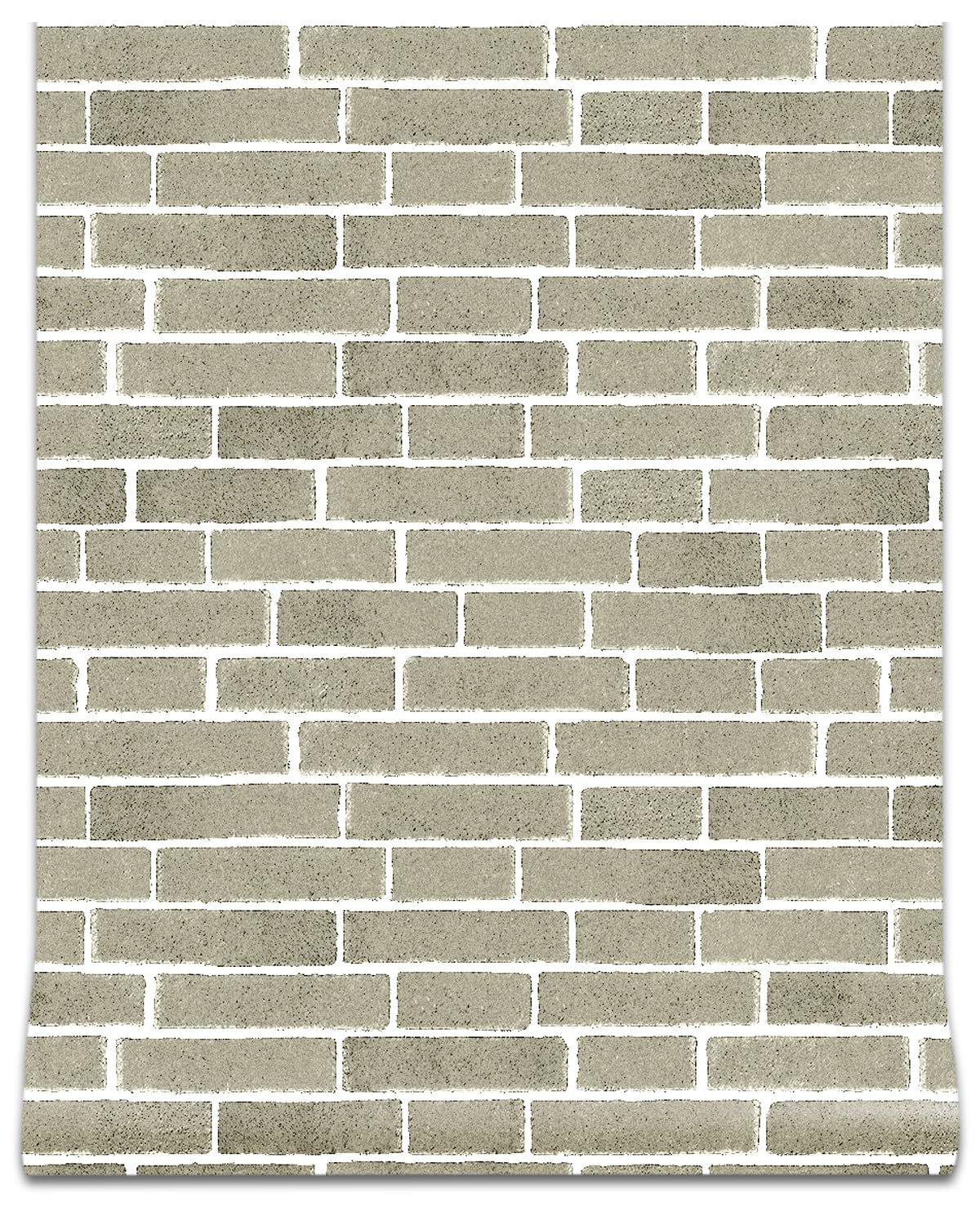 【送料無料】FOLU 壁紙シール レンガ調 つや消し 色：S02-グレー、サイズ：幅60 cm x 長さ10 m