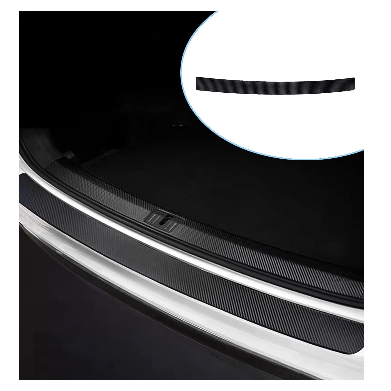 【送料無料】MEPYU リアバンパープロテクター カーボンファイバー ブラック ユニバーサルフィット バンパー用 色：ブラック