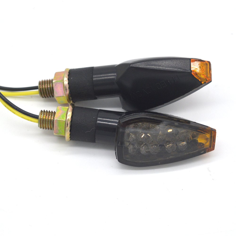 【送料無料】evomosa ウインカー ランプ ターン ライト LED バイク 両面発光 高輝度 汎用 前後 左右 2個 防水 防塵 省エネ 鮮やか 閃光 ヤマハ カワザキ スズキ Davidson DUCATI BUELL APRILIA Triumph 対応 色：Black-Smoke、サイズ：Black-Smoke