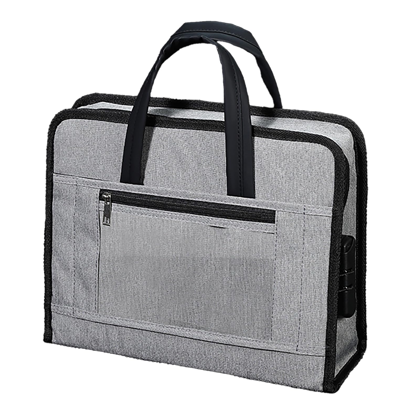 【送料無料】[CAWKAY] 鍵付き パソコンバッグ タブレットケース パスワードロック ビジネスバッグ 印鑑入れ 重要書類 通帳 パスポート 出張 会議 色：グレー