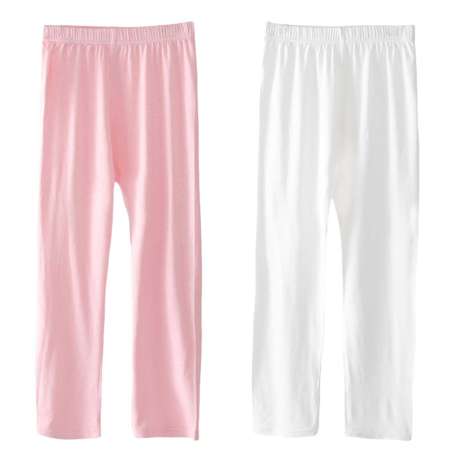 【送料無料】[Enfants Chris] 子供服 女の子 九分丈パンツ 九分丈レギンス 長ズボン ナイロン 薄手 無地 涼しい ストレッチ ロングパンツ ガールズ タイツ 春夏秋 スリム リボン付き 女児 可愛い ジュニア 100-150 色：ジャージ*ピンク白、サイズ：110