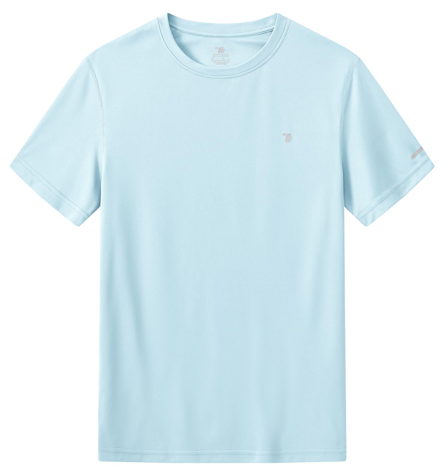 【送料無料】[Gopune] メンズ アクティブシャツ 半袖 吸汗速乾 トレーニングウェア 半袖Tシャツ UPF50+ インナー 丸首 ジムウェア 運動着 ストレッチ 色：ライトブルー、サイズ：L