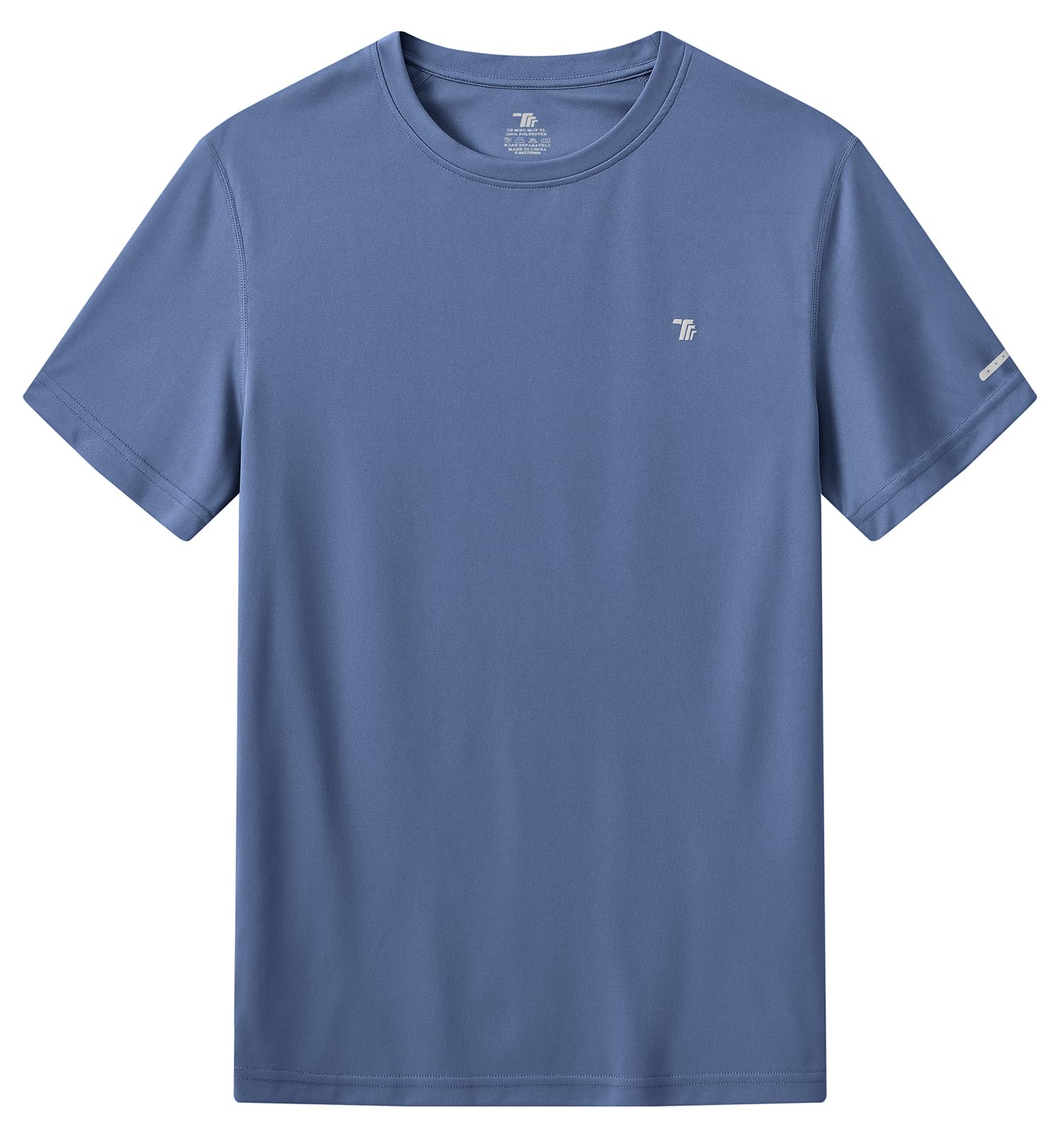 【送料無料】[Gopune] メンズ アクティブシャツ 半袖 吸汗速乾 トレーニングウェア 半袖Tシャツ UPF50+ インナー 丸首 ジムウェア 運動着 ストレッチ 色：ブルー、サイズ：M