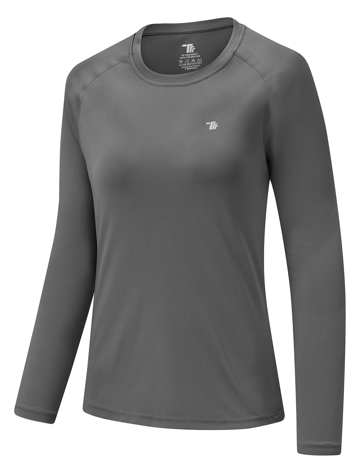 【送料無料】[Gopune] tシャツ レディース 長袖 ハイキングウェア 吸水速乾 登山着 テニスウェア ロングtシャツ カットソー シンプル インナー カジュアル 再帰反射 色：ダックグレー、サイズ：M