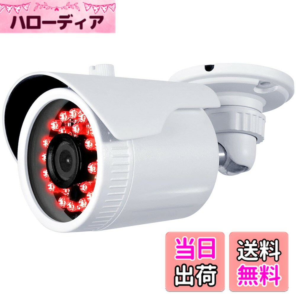 【送料無料】アナログ 信号 52万画素 防犯カメラ 屋外 家庭用 有線 小型 防水 かんたん 赤外線 暗視 駐..