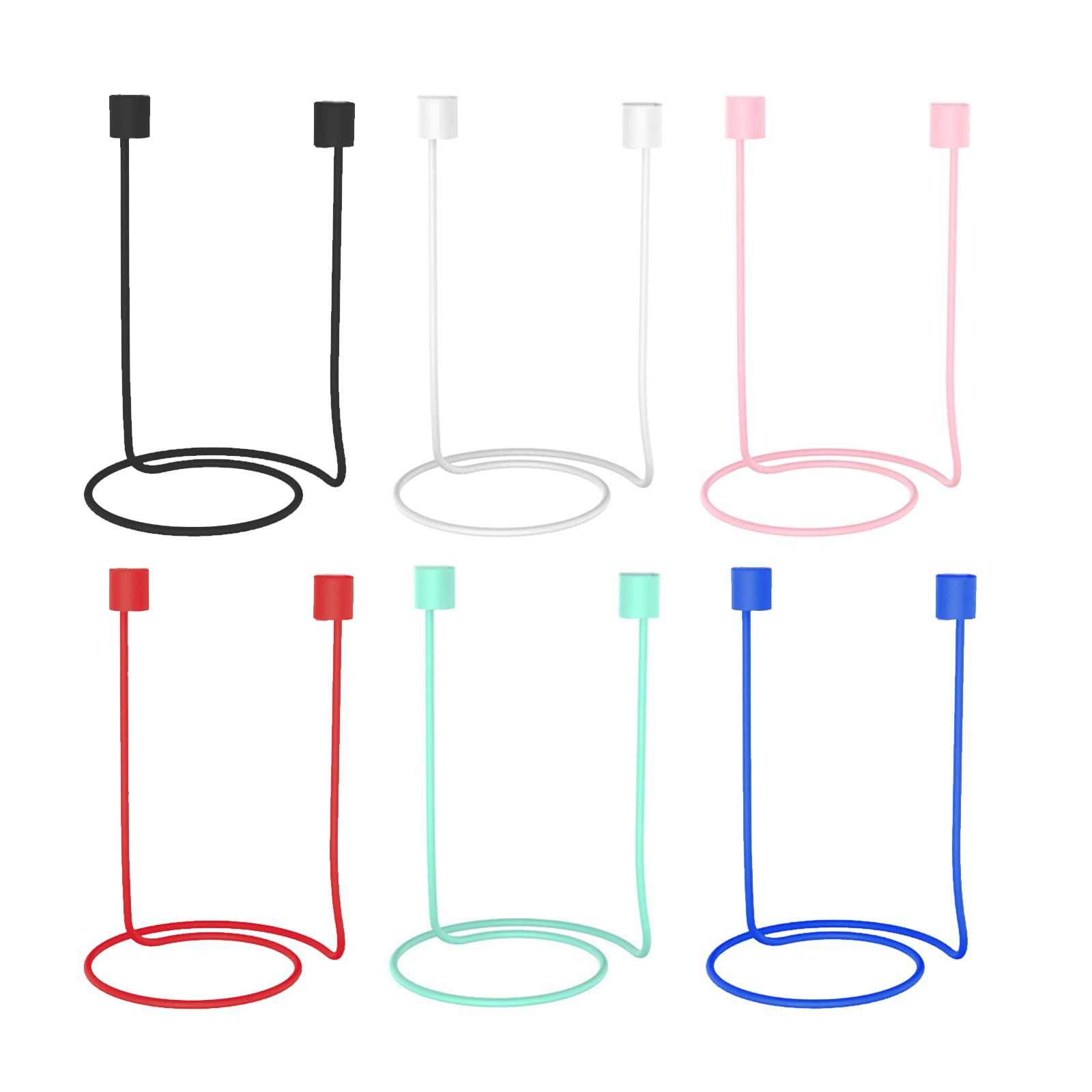 【送料無料】[YANYULI] イヤホンコードホルダー イヤホン ストラップ ネックロープコード 6個セット アクセサリー ロープ 紛失防止 落下防止 収納便利 ワイヤレス イヤホン対応 色：マルチカラー、サイズ：70cm