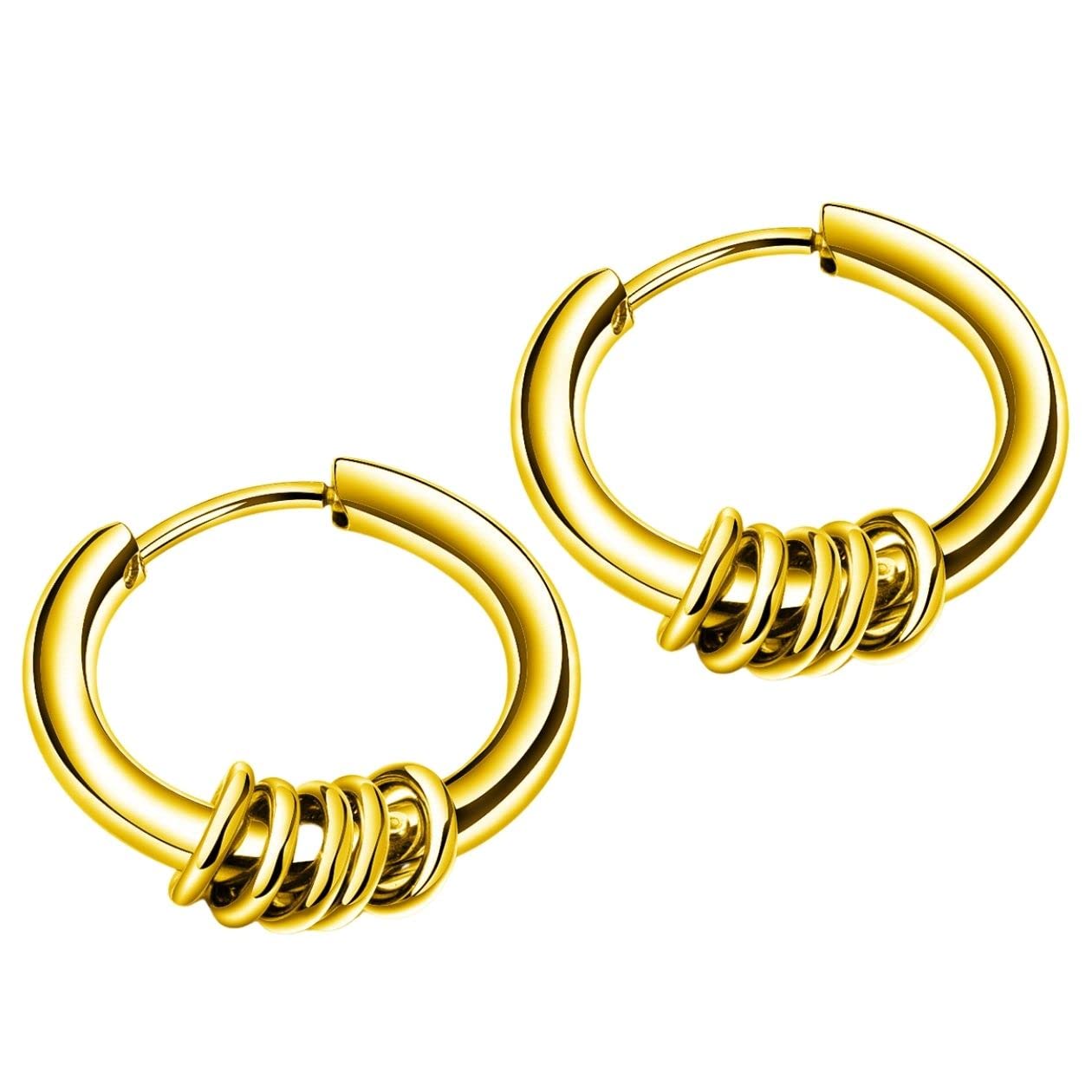 【送料無料】swars ピアス 5連リング メンズ レディース フープ リング 金属アレルギー対応 両耳セット..