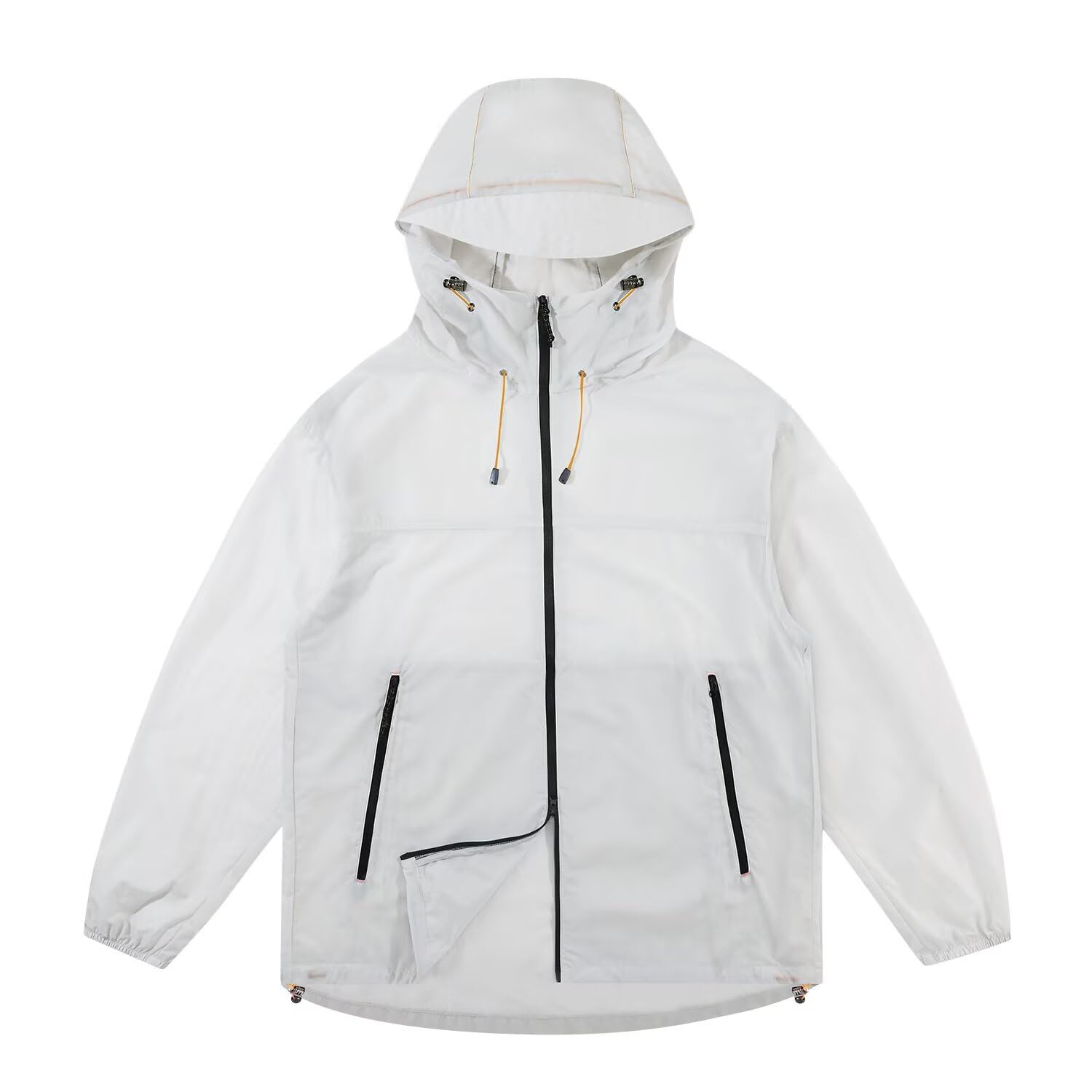 【送料無料】[FLYGAGA] ラッシュガードレディースパーカーUVカットメンズ長袖 夏 UPF50+ 軽量 薄手 日焼け防止用ウェア アウトドア 登山 釣り男女兼用 色：ホワイト-9935、サイズ：L