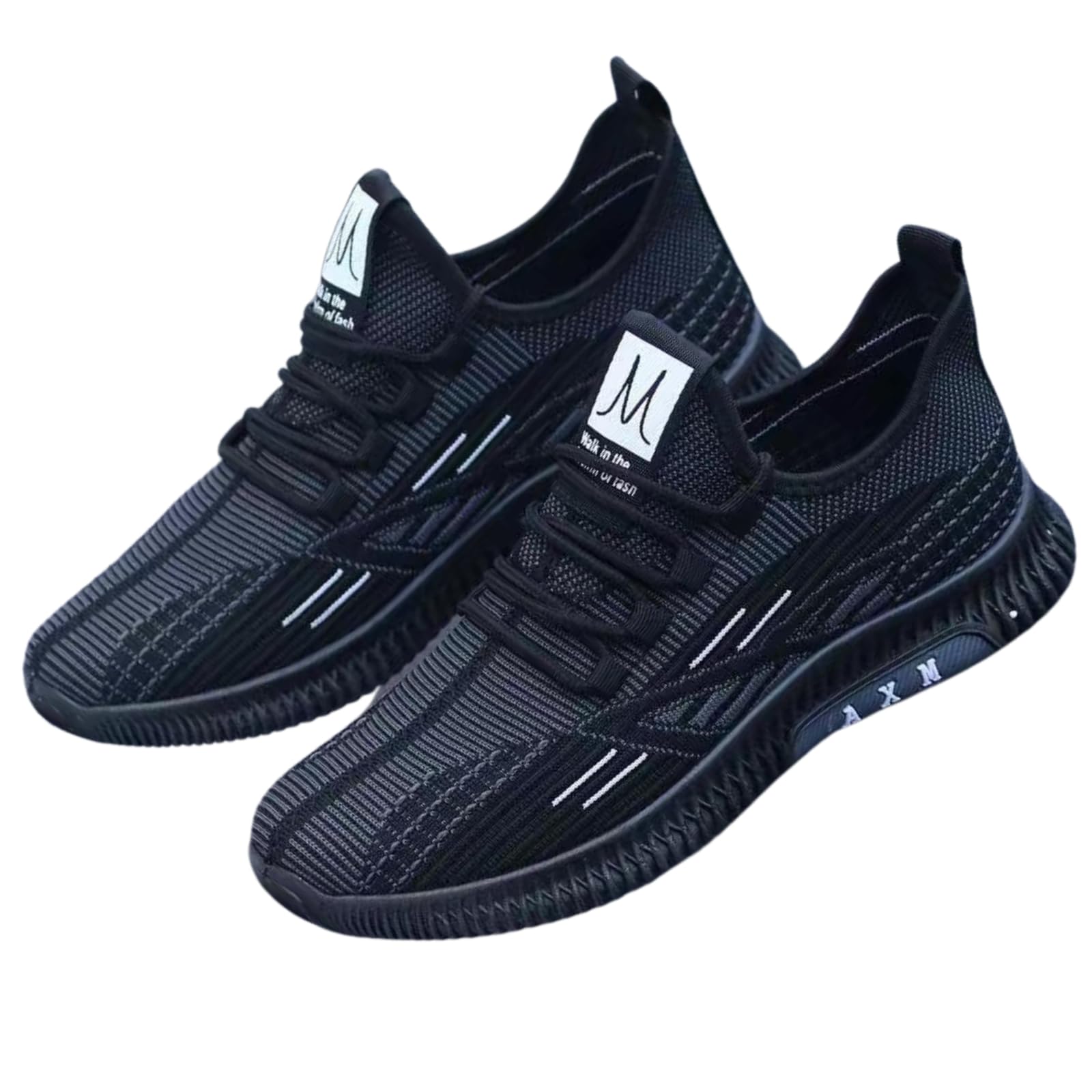 【送料無料】[Nestkanina] スニーカー ウォーキングシューズ 運動靴 メンズ クッション性 歩きやすい 軽量 通気 スポーツ ランニング ジム フィットネス 通学 SHO049 色：ブラック、サイズ：26.0 cm