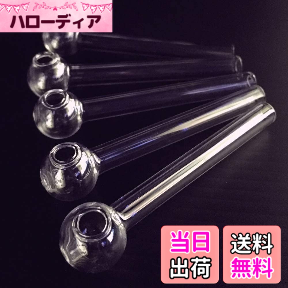 【送料無料】Niceglass 6ピース厚ガラスオイルバーナー透明ガラスオイルバーナーパイプガラス管オイルネイルガラス