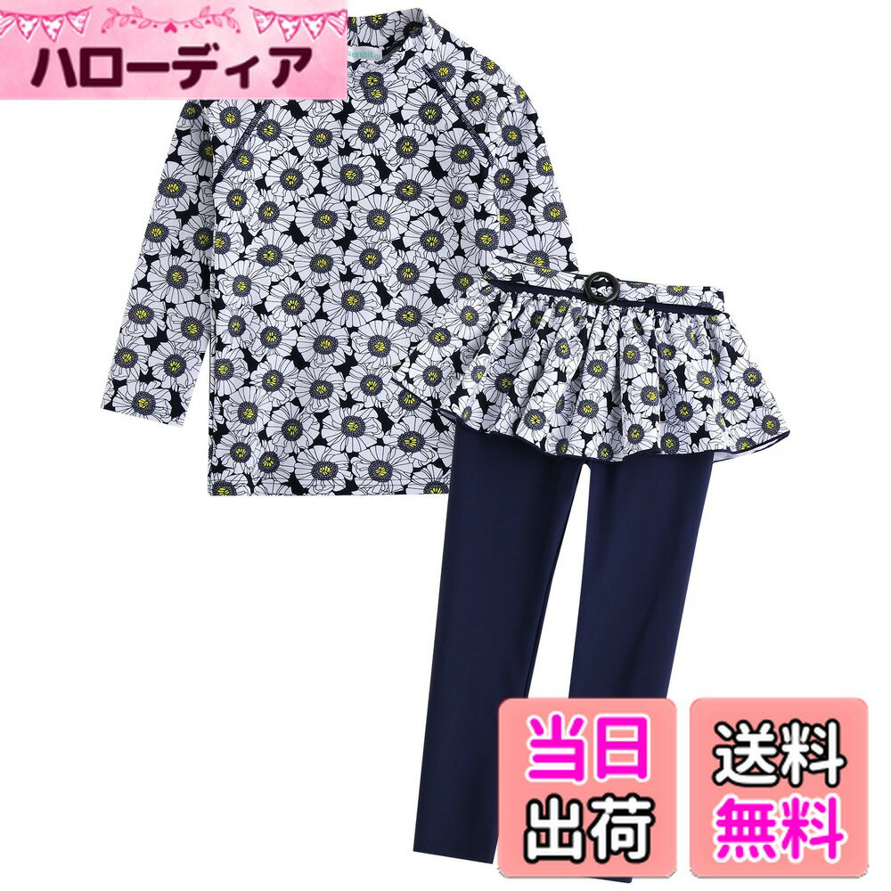 【送料無料】[Vaenait Baby] 18ヶ月～7歳 水着 ツーピース 男の子 子供 キッズ 水着 ボイス上下セット スイムウェア ラッシュガード 長袖ラッシュガード 短パン 紫外線対策 女児 幼稚園 保育園 Kids Swimwear 色：L01-Dimanche、サイズ：L