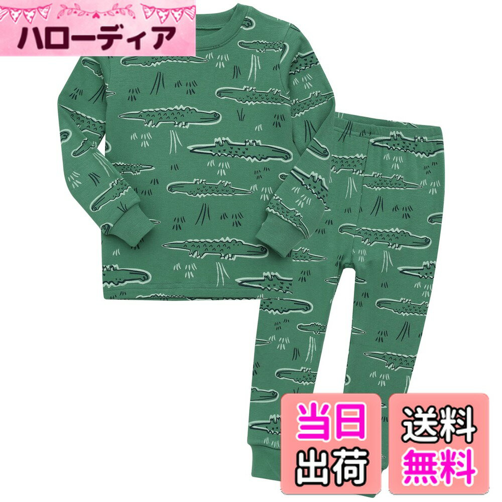 【送料無料】[Vaenait Baby] 12ヶ月-12歳 子供 パジャマ キッズ ガールズ ボーイズ パジャマ ルームウェア 子供服 女の子 上下セット 色：00-Green 、サイズ：80