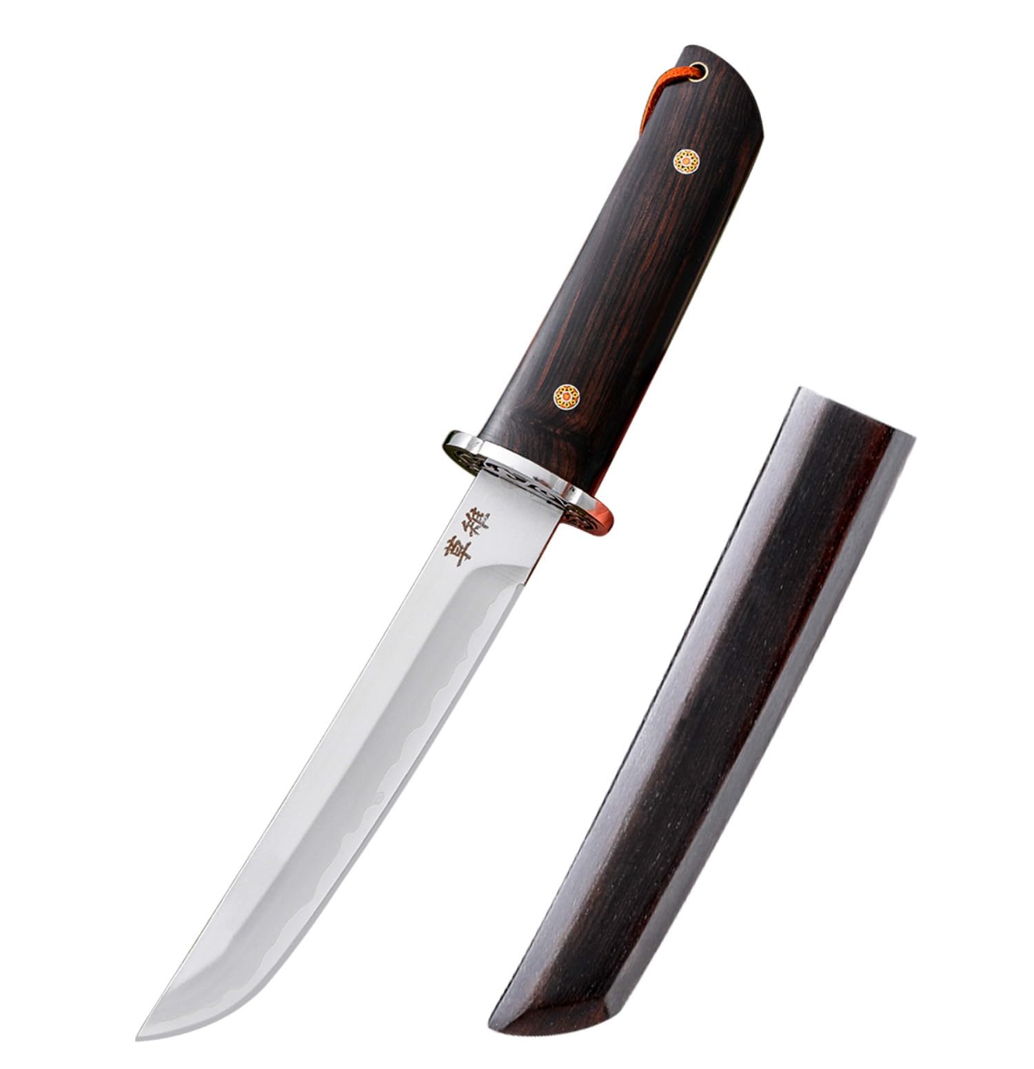 【送料無料】Irai Utakiシースナイフハンティングナイフ【草薙2】和式ナイフ V金10号複合材 焼刃土焼き入れ刃紋 マホガニーハンドル 狩猟 山仕事 アウトドア キャンプ 鑑賞 木鞘付 色：草薙2