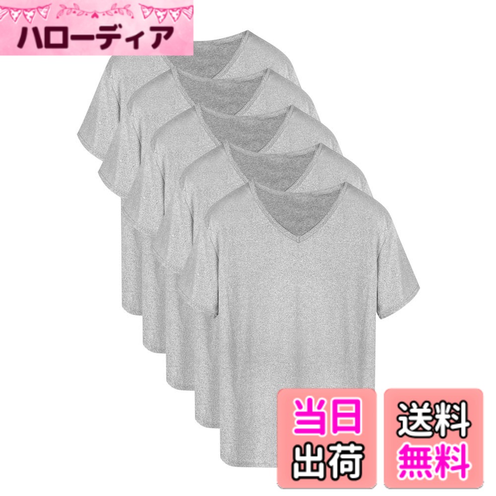 【送料無料】[NCFBAG] インナーシャツ メンズ Tシャツ 半袖 吸水速乾 5枚組 肌着 無地 Vネック 防菌防..