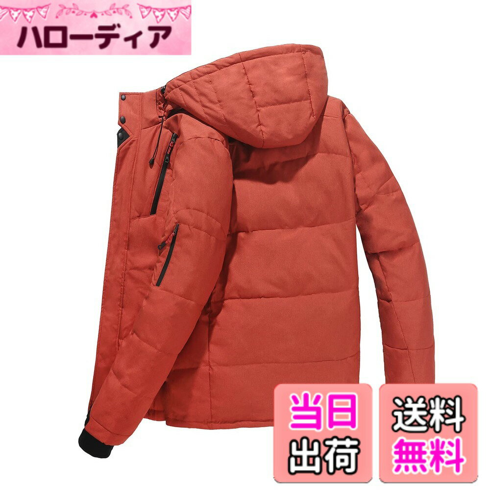 Jacket - 【送料無料】[Facecozy] ダウンジャケット メンズ コート ダウンコート アウター ビジネス 紳士 秋 冬 防寒 保温 通気 軽量 真冬対応 アウトドア 通勤通学 作業 (オレンジ, 5XL)