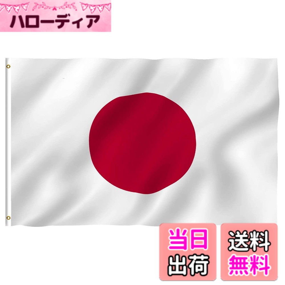 【送料無料】AISHITE 日本国旗 日の丸 水をはじく撥水加工付き テトロン 日本代表応援用 イベント お祭り 運動会 体育祭 文化祭 学園祭 飾り付け 装飾 色：赤と白 (Red and White)、サイズ：64CM