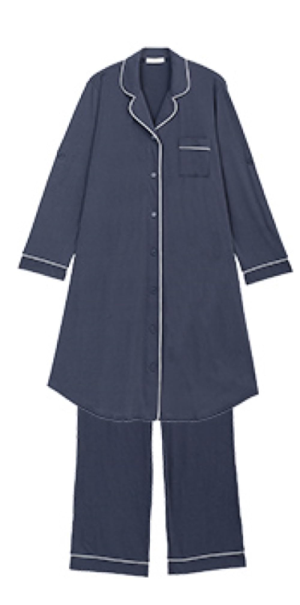 【送料無料】[犬印本舗] パジャマセット 極上ストレッチとろみらくちんパジャマ レディース 色：ブルー..