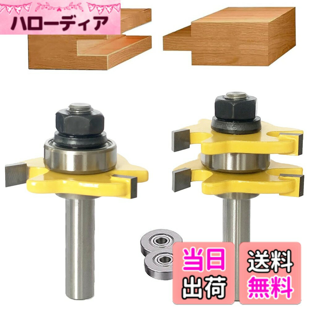 【送料無料】2本組 T型ルータービット サイズ：12mm軸