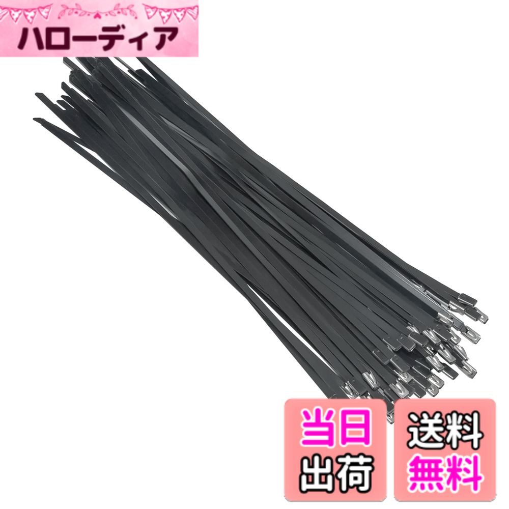 【送料無料】STEELMIGHT 結束バンド 黒色ステンレスバンド ステンレス 60本セット 耐候性優れ 防錆 耐..