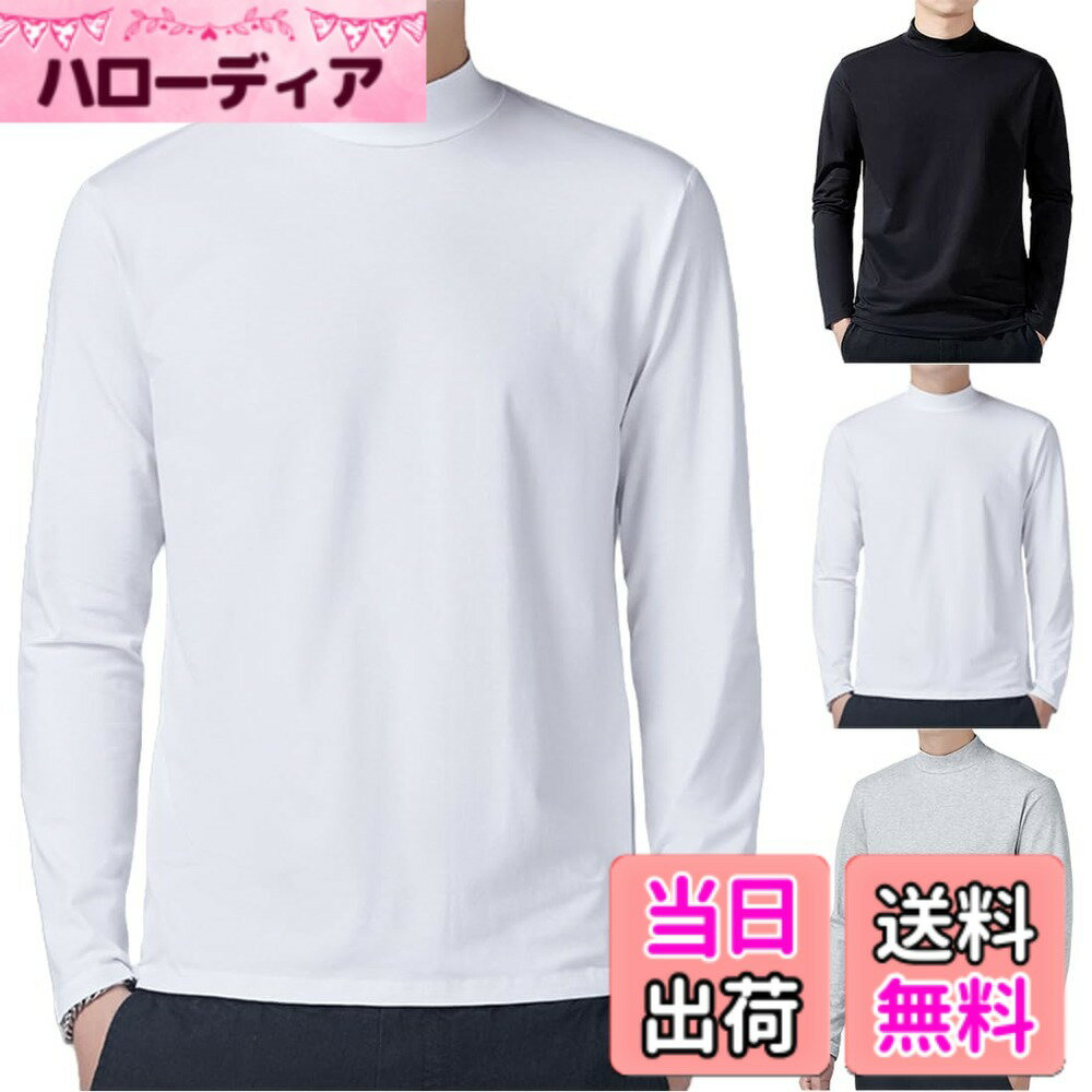 【送料無料】[AYISTELU] タートルネック 長袖Tシャツ インナー 3枚組 ロンT 綿100% 肉厚生地 暖かい メンズ tシャツ 大きい サイズ 速乾 肌着 服ハイネック 秋 冬 春 色：ミックスカラ、サイズ：3XL