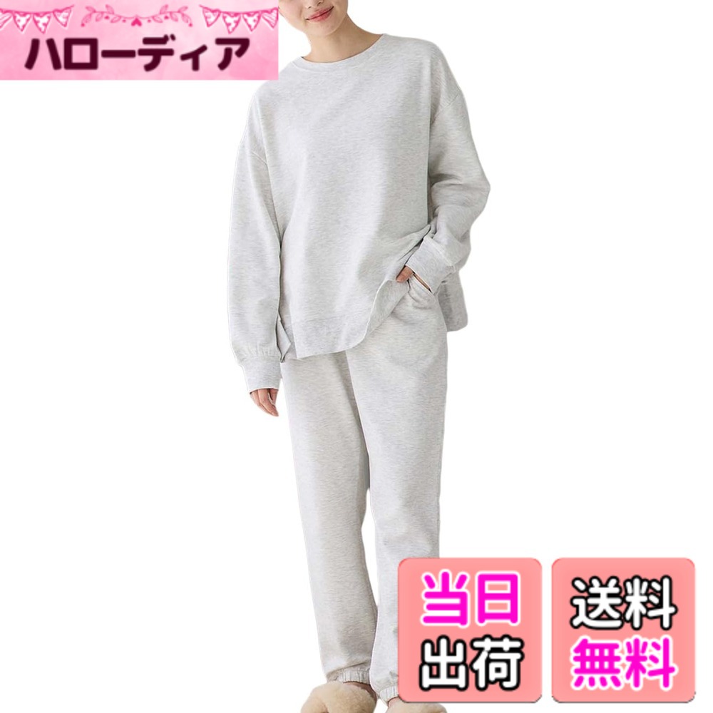 Rakuten - 【送料無料】[ANGELIEBE エンジェリーベ] マタニティ パジャマ 裏毛 裏起毛 マルチ セットアップ ルームウェア 部屋着 上下セット トップス パンツ 色：オートミール、サイズ：L