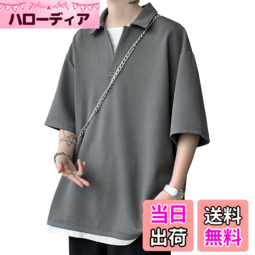 【送料無料】[Bligo] tシャツ メンズ 半袖 夏服 vネック L-8XL ゆったり 重ね着風 カジュアル 大きいサ..