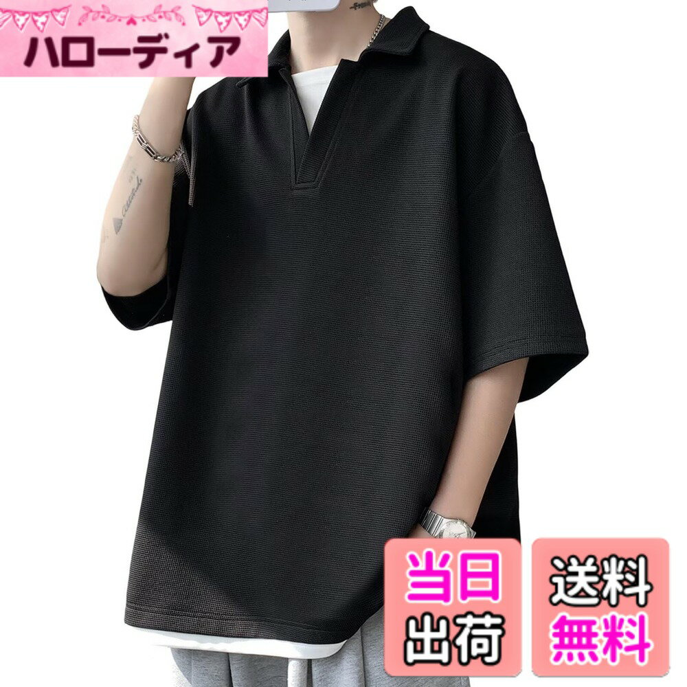 【送料無料】[Bligo] tシャツ メンズ 半袖 夏服 vネック L-8XL ゆったり 重ね着風 カジュアル 大きいサ..