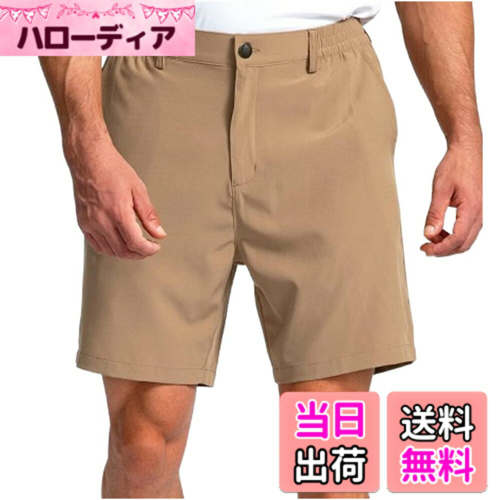 【送料無料】[エムシング] ハーフパンツ ウェストゴム 半ズボン ゴルフウェア ボトムス カジュアル ポケット 春 夏 秋 メンズ 色：ベージュ、サイズ：XL