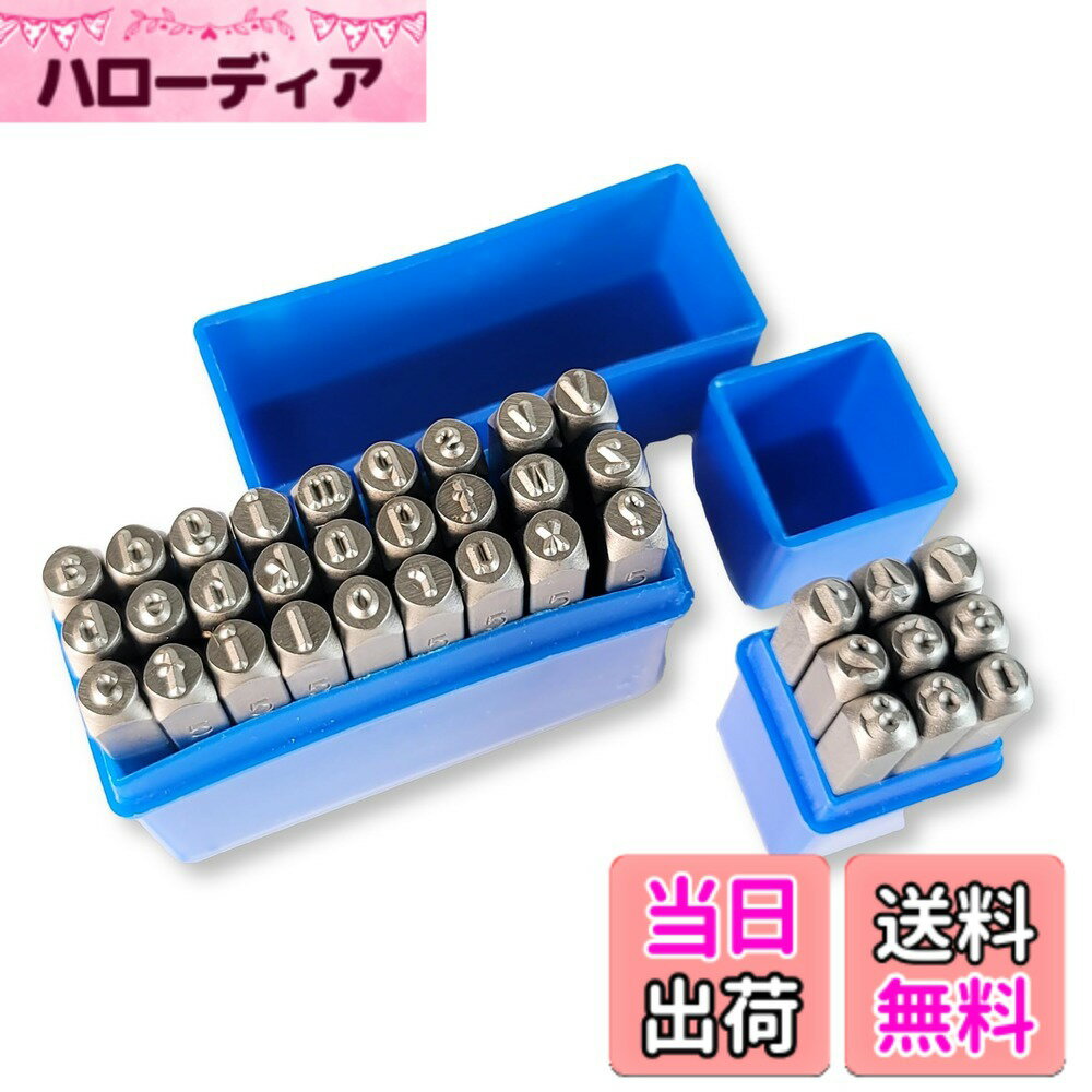 【送料無料】Lezalic 打刻印 セット 小文字 数字 レザークラフト アルファベット ポンチ ハンドメイド DIY 革 金属 色：4mm 小文字+数字