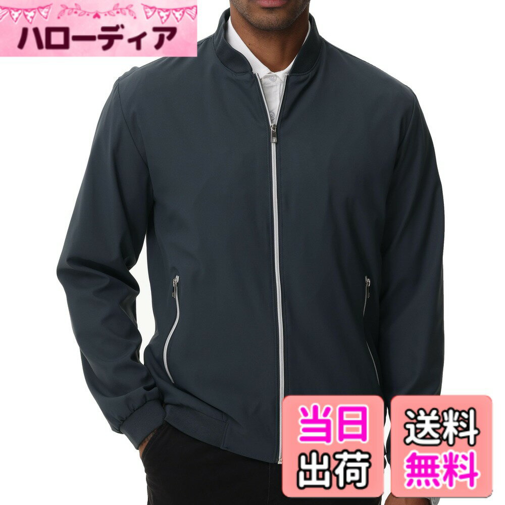 Jacket - 【送料無料】[Hyzhwl] メンズ ライトジャケット ジャンパー コート アウターウェア メンズ 防風 防寒 カジュアル 通気 多ポケット 無地 色：グレー、サイズ：2L